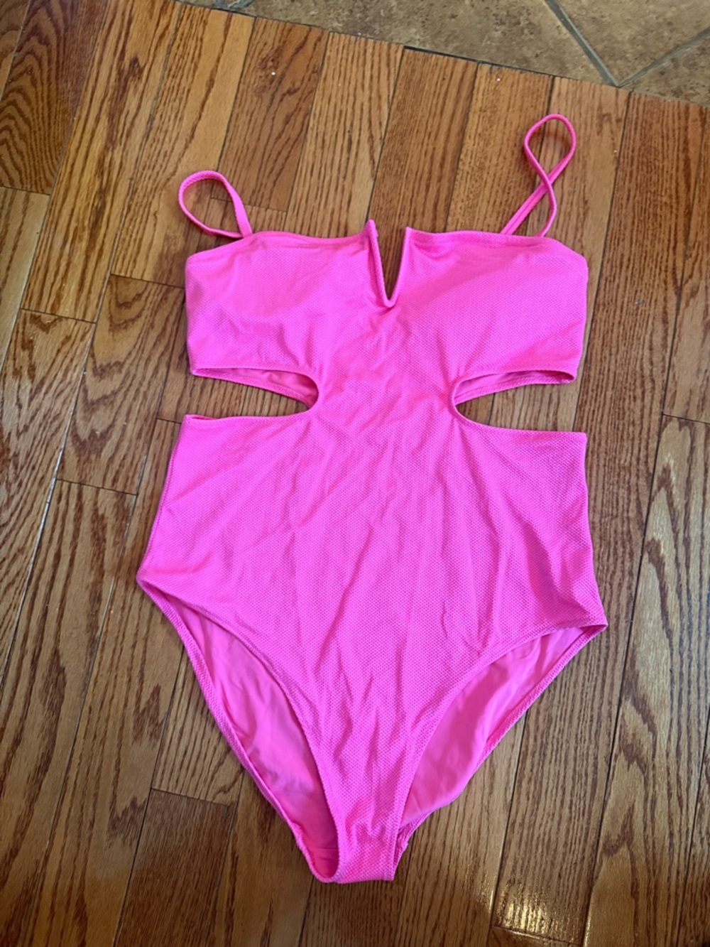 aerie Hot Pink Cutout One-Piece Swimsuit